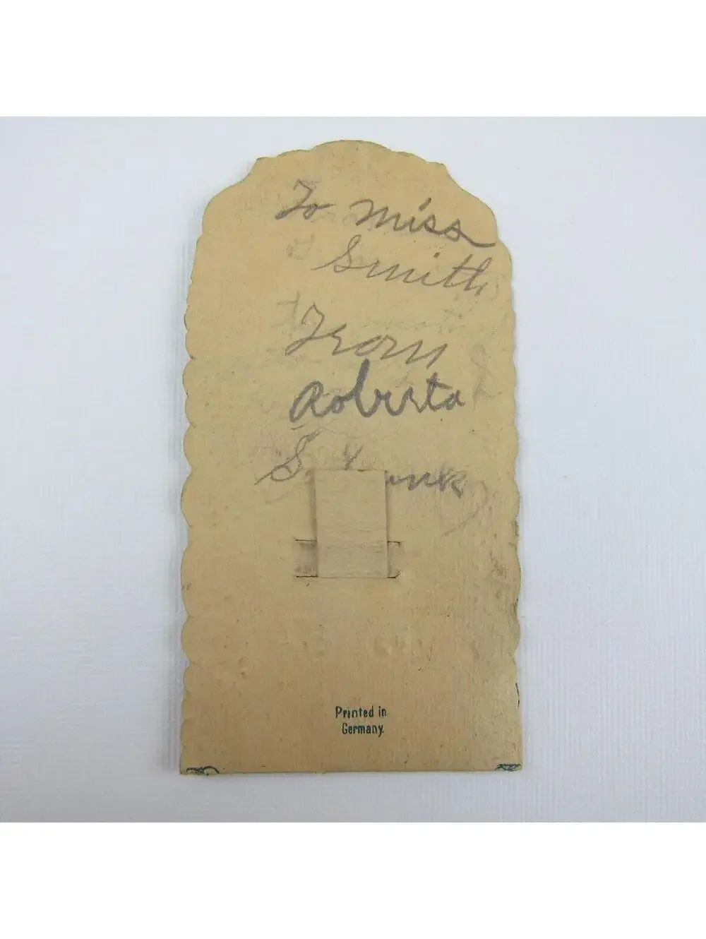 Vintage Valentine 3D Pop Up Die Cut Girls Red Heart Arrow Blue Flowers & Doves